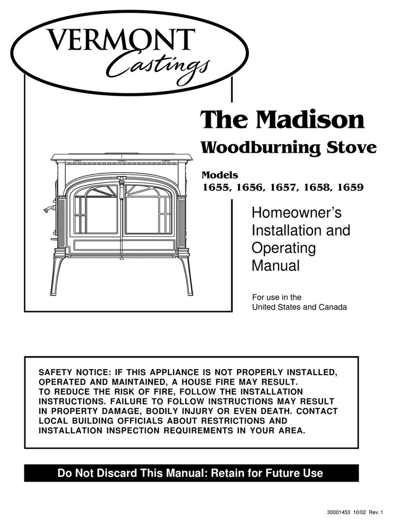 Vermont Castings Madison 1655 Installation and operating manual