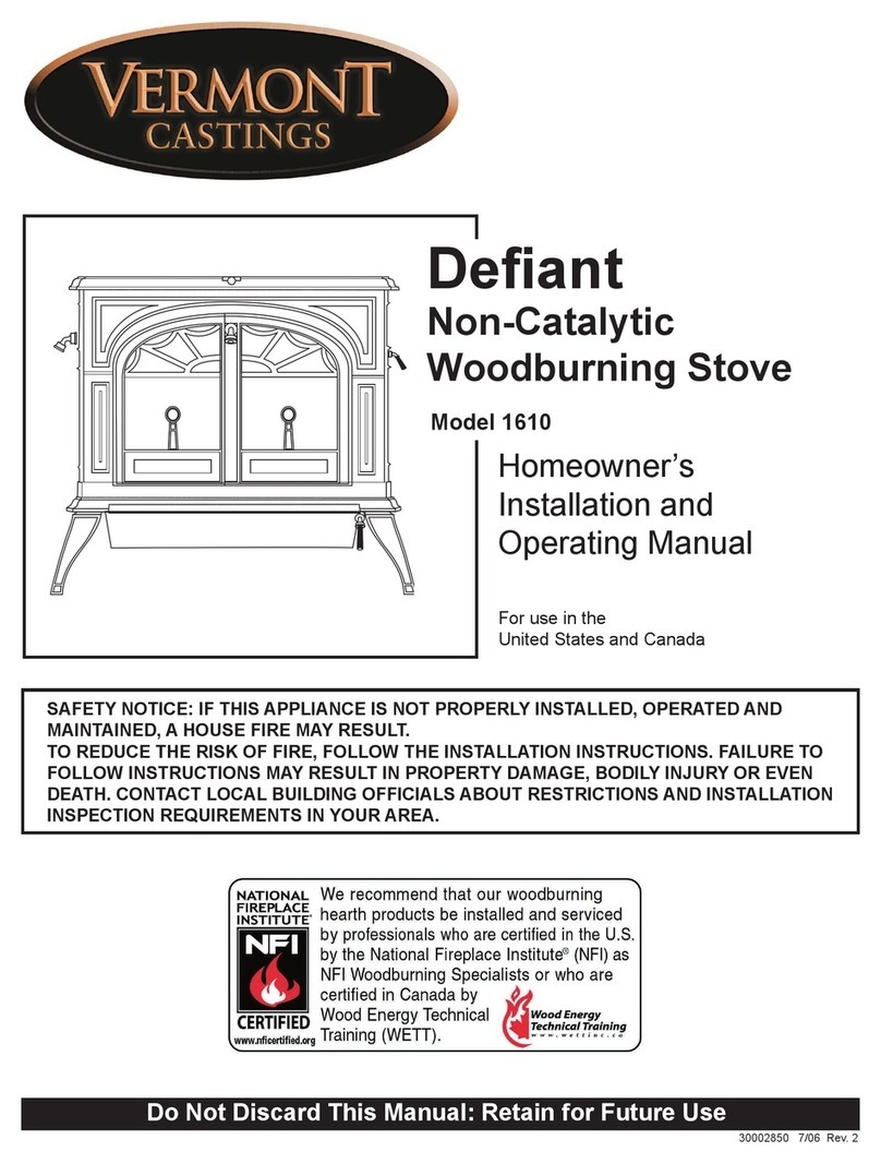 Vermont Castings Defiant 1610 Installation and operating manual