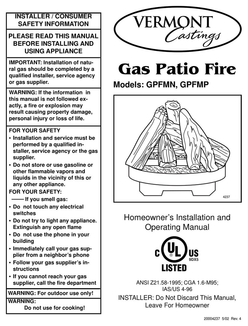 Vermont Castings GPFMN Installation and operating manual Vermont Castings GPFMN Installation and operating manual