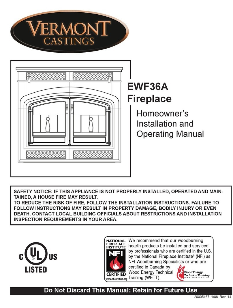 Vermont Castings EWF36 Homeowner's installation and operating manual