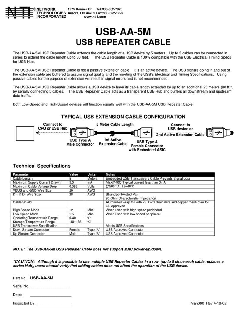 NTI USB-AA-5M Specification sheet