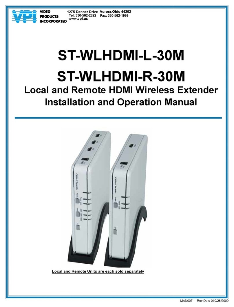 VPI ST-WLHDMI-L-30M Installation and operation manual