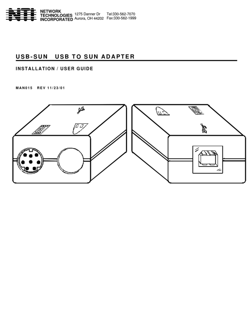 Network Technologies USB-SUN Installation and user guide