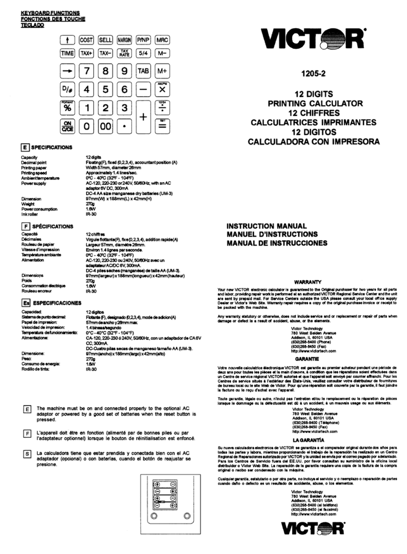 Victor 1205-2 User manual