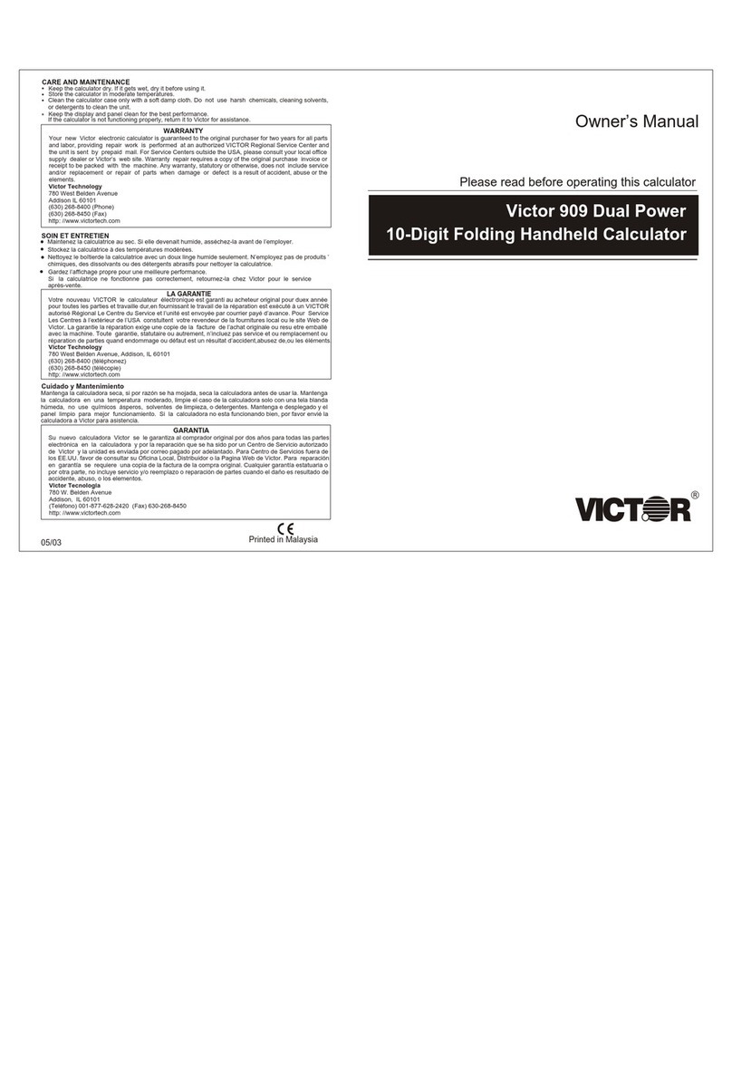 Victor 909 User manual Victor 909 User manual