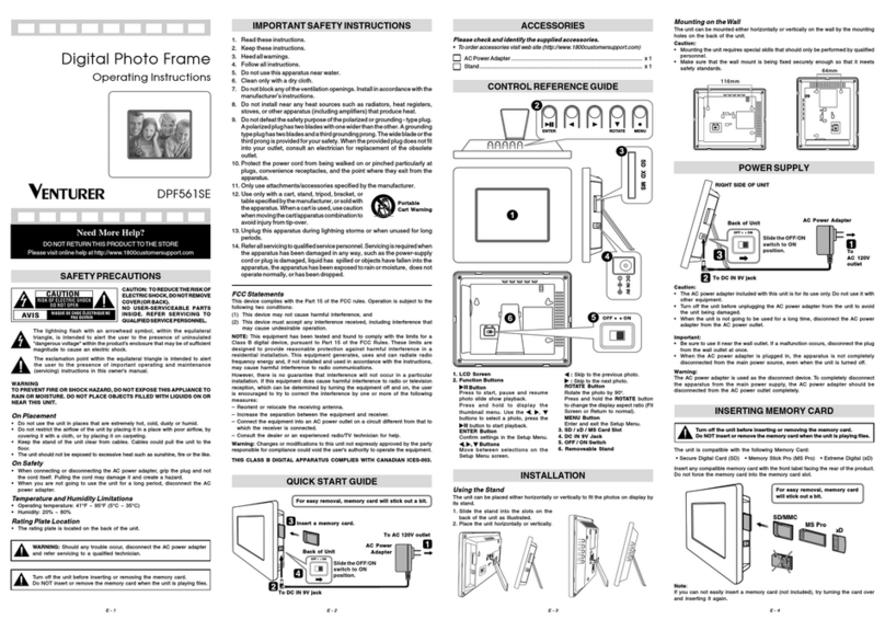 Venturer DPF561SE User manual