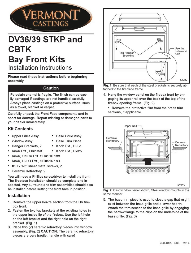 Vermont Castings Bay Front Kits DV36/39 installation instructions Vermont Castings Bay Front Kits DV36/39 installation instructions