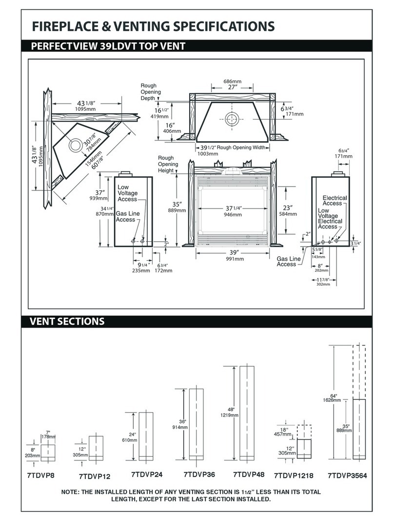 Majestic fireplaces PerfectView 39LDVT Specification sheet