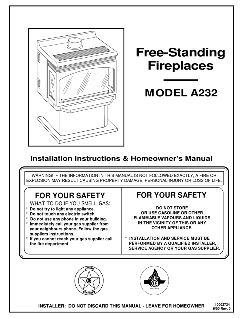 Vermont Castings A232 Installation instructions & homeowner's manual