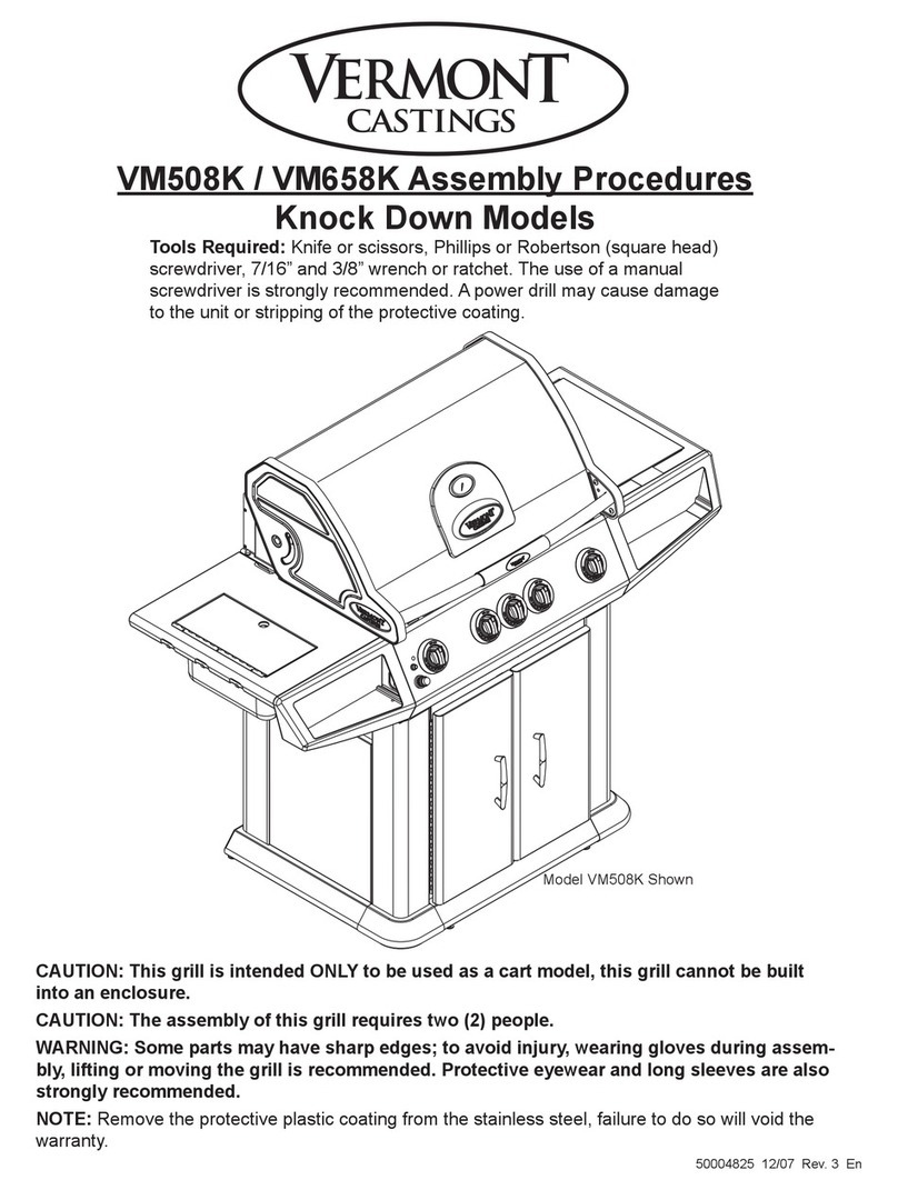 Vermont Castings VM508K Assembly procedures