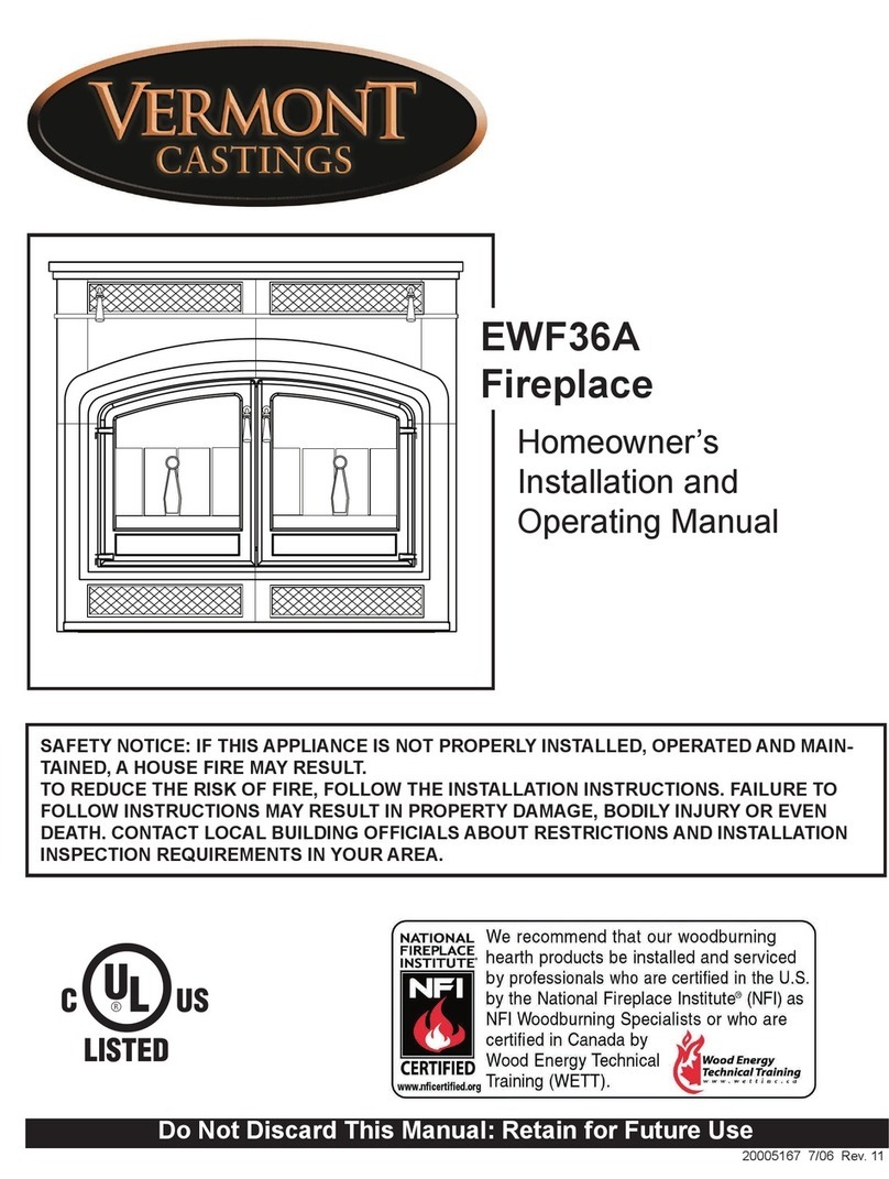 Vermont Castings EWF36A Homeowner's installation and operating manual