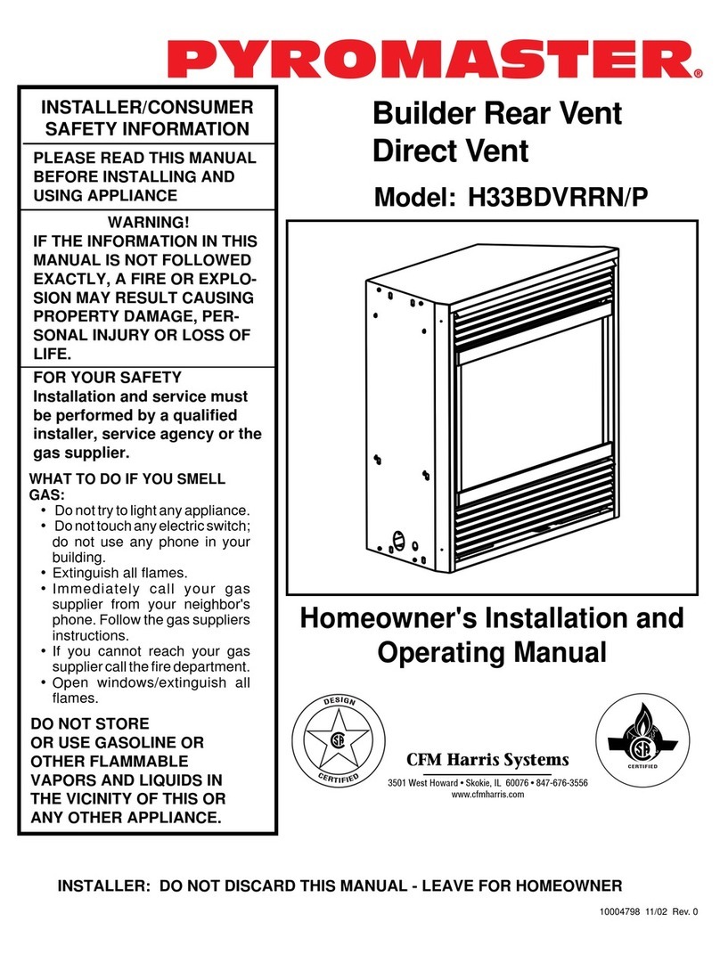pyromaster H33BDVRRN Mounting instructions