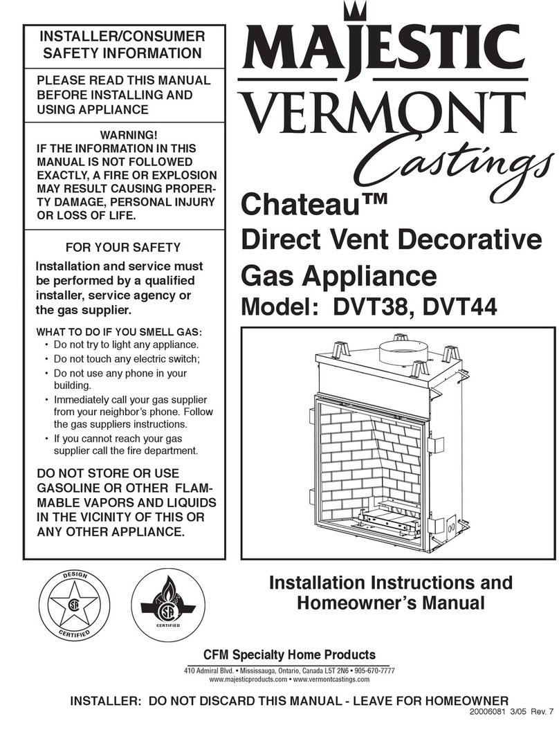 Vermont Castings Chateau DVT38 Installation instructions and homeowner's manual Vermont Castings Chateau DVT38 Installation instructions and homeowner's manual