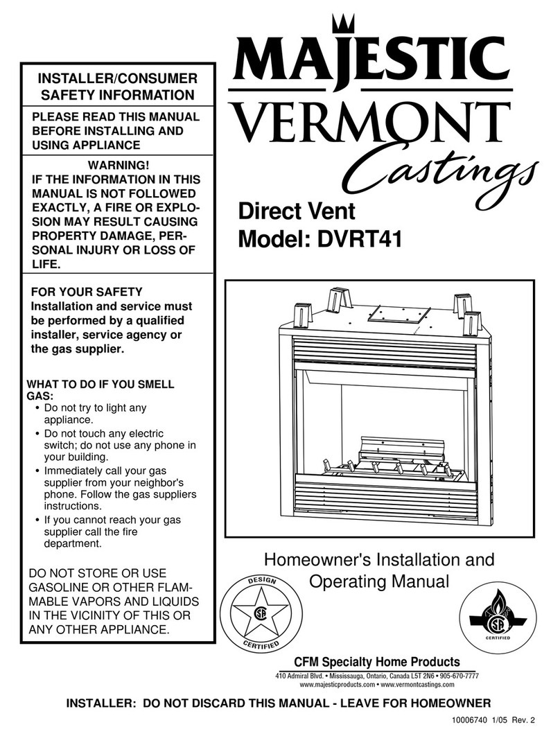 Vermont Castings DVRT41 Homeowner's installation and operating manual