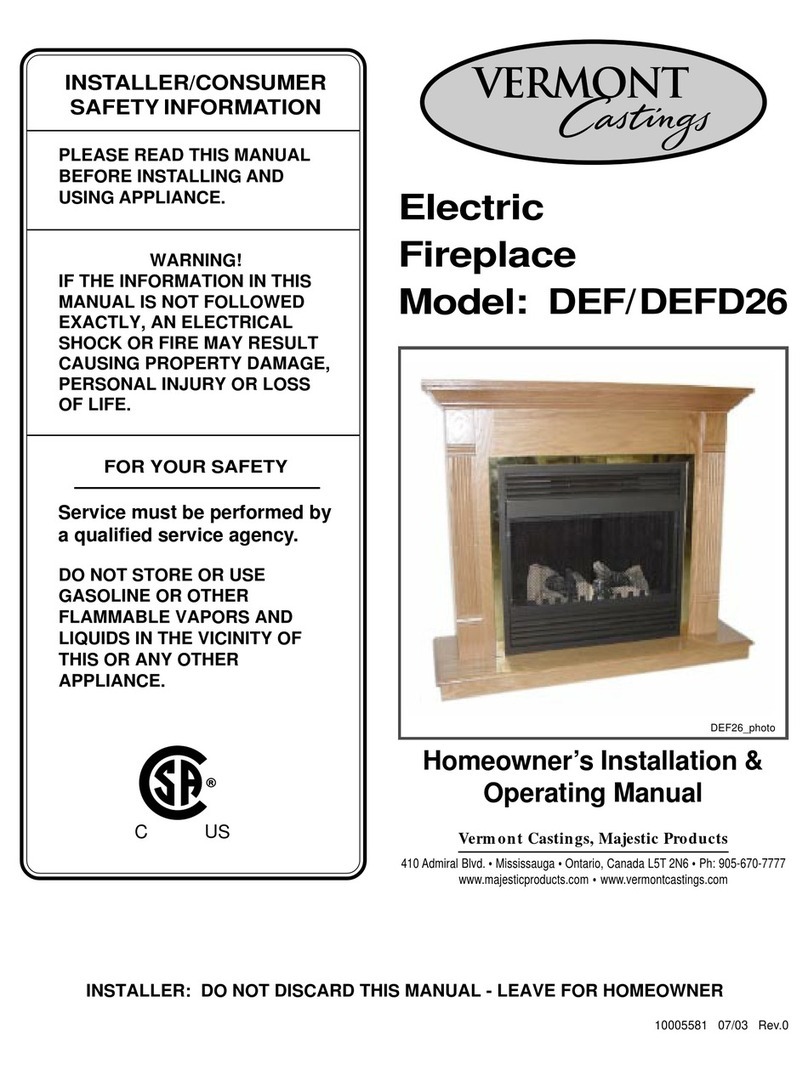 Vermont Castings DEF User manual