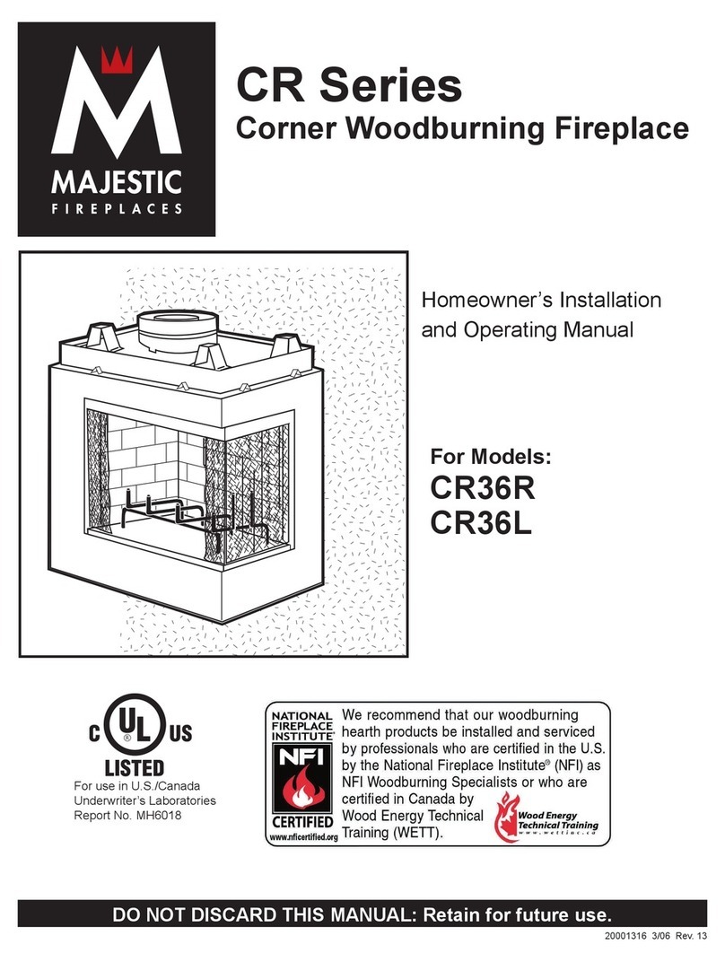 Majestic fireplaces CR36L Homeowner's installation and operating manual Majestic fireplaces CR36L Homeowner's installation and operating manual