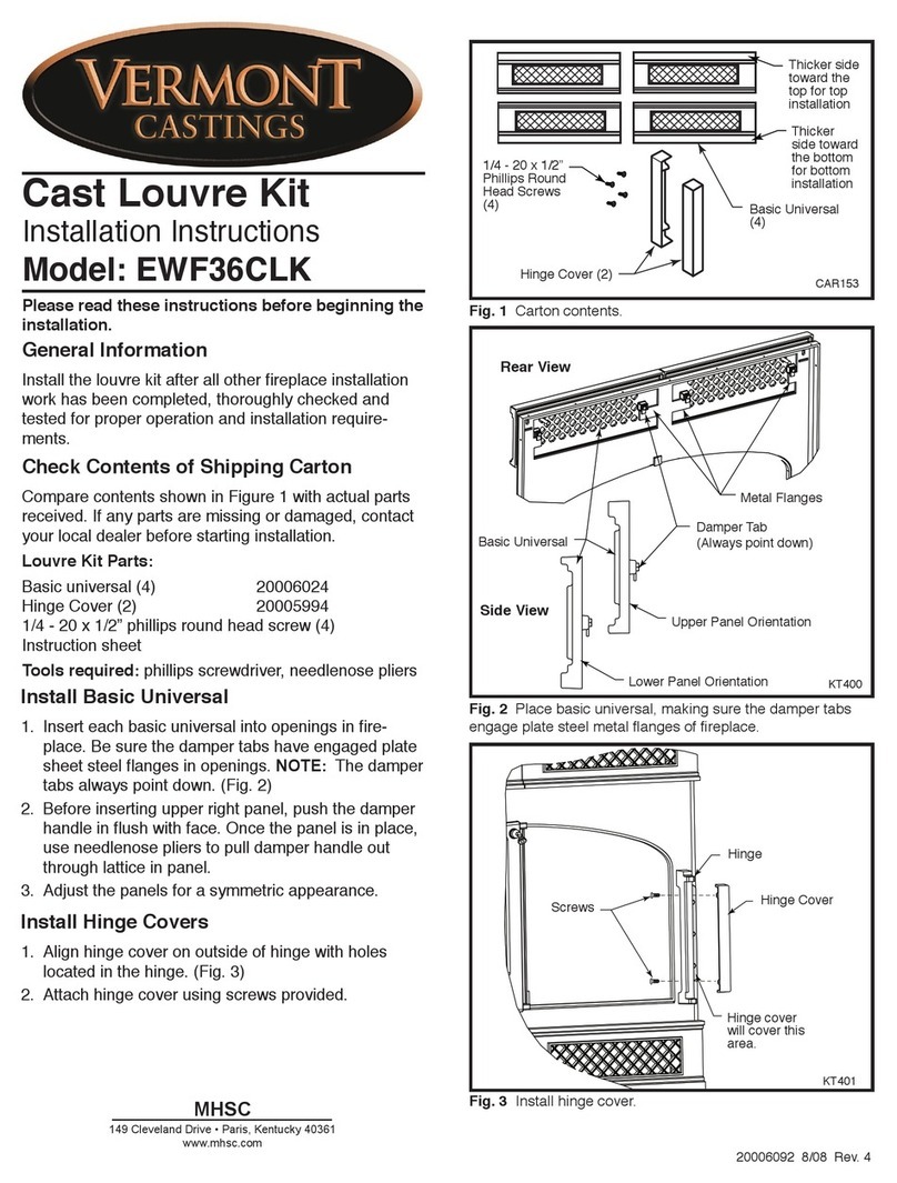 Vermont Castings Cast Louvre Kit EWF36CLK installation instructions Vermont Castings Cast Louvre Kit EWF36CLK installation instructions