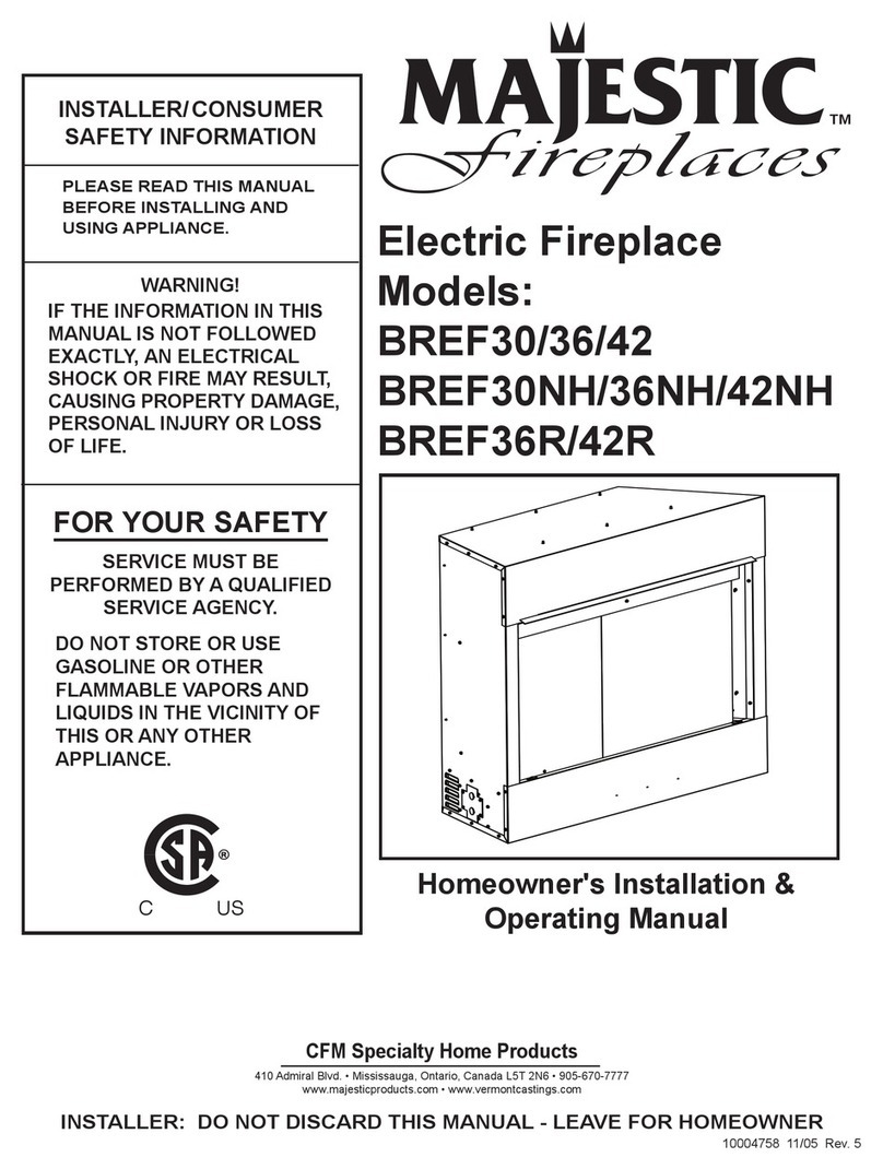 Vermont Castings Majestic BREF30 Installation & operating manual Vermont Castings Majestic BREF30 Installation & operating manual