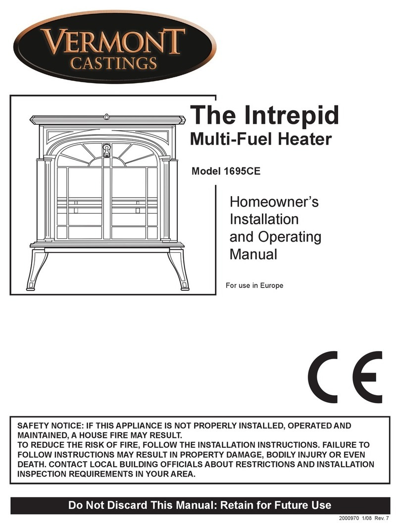 Vermont Castings The Intrepid 1695CE Installation and operating manual