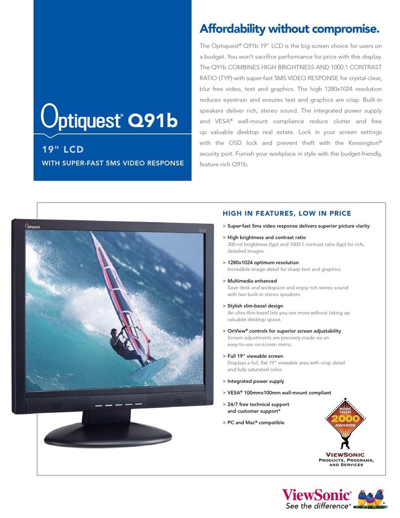 ViewSonic Q91B - Optiquest - 19" LCD Monitor User manual ViewSonic Q91B - Optiquest - 19" LCD Monitor User manual