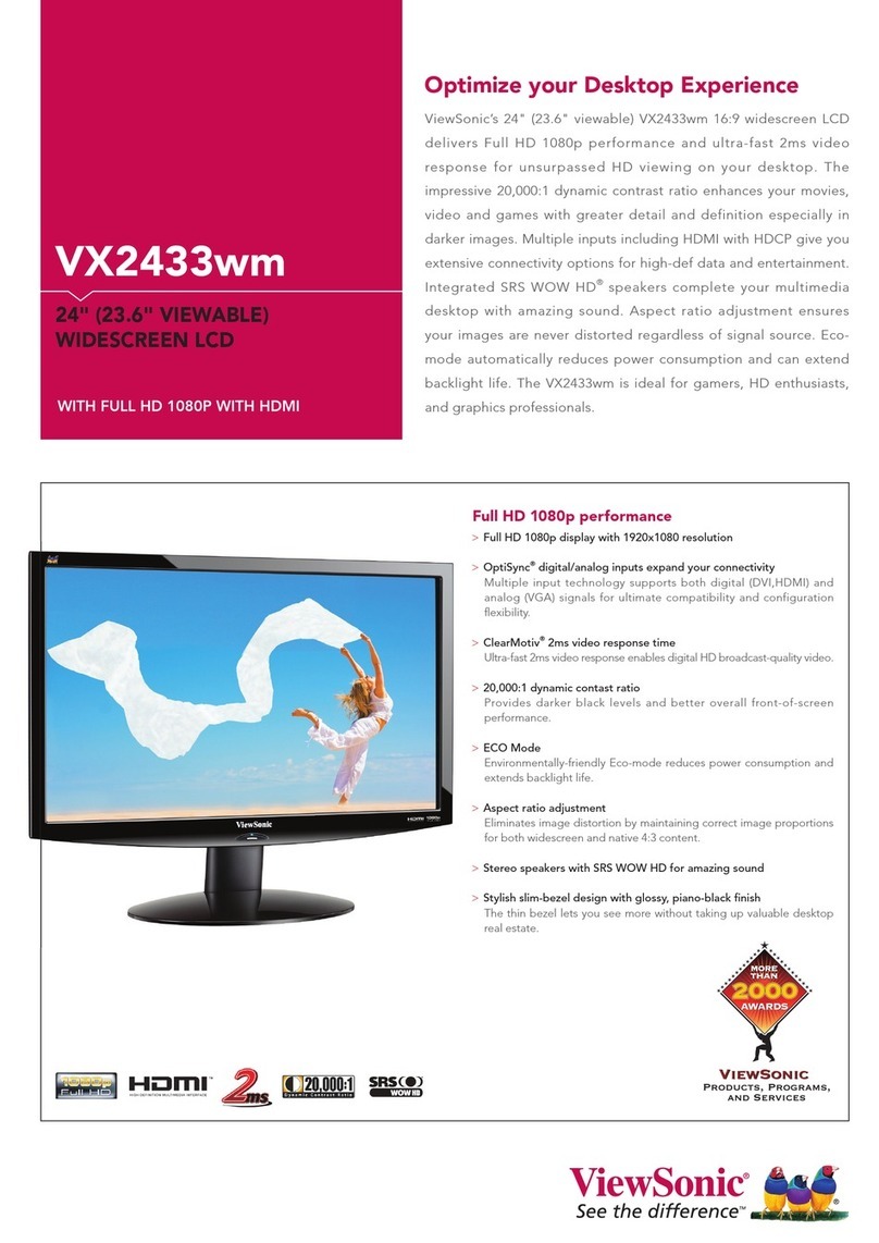 ViewSonic VX2433WM - 23.6" LCD Monitor User manual
