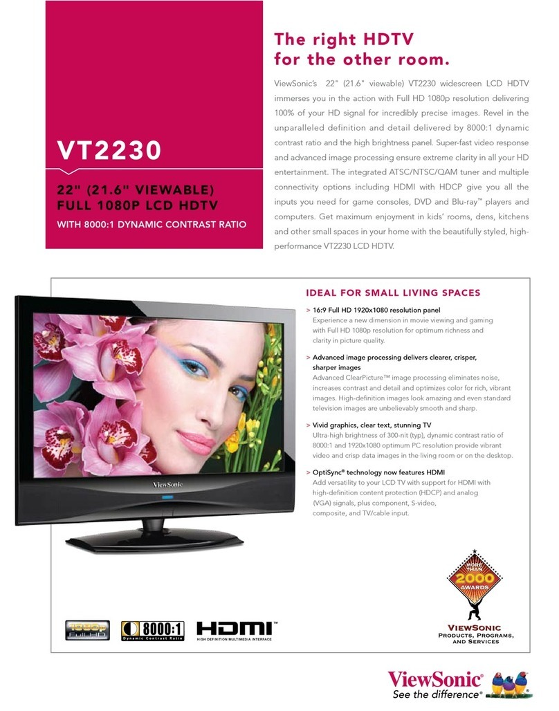 ViewSonic VT2230 - 22" LCD TV Specifications