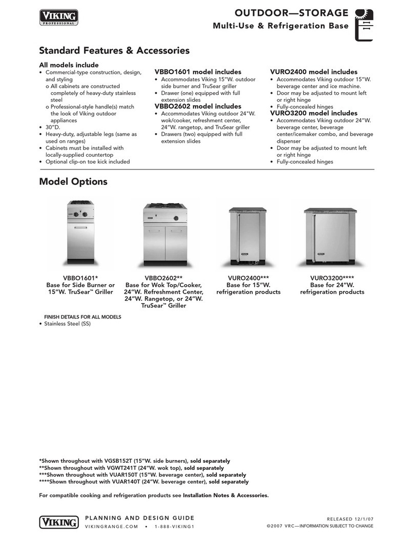 Viking VBBO1601 Series Specification sheet
