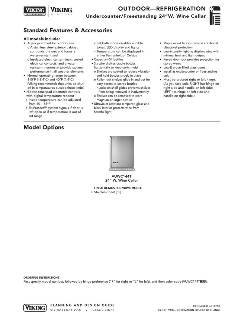 Viking VUWC144T Specification sheet
