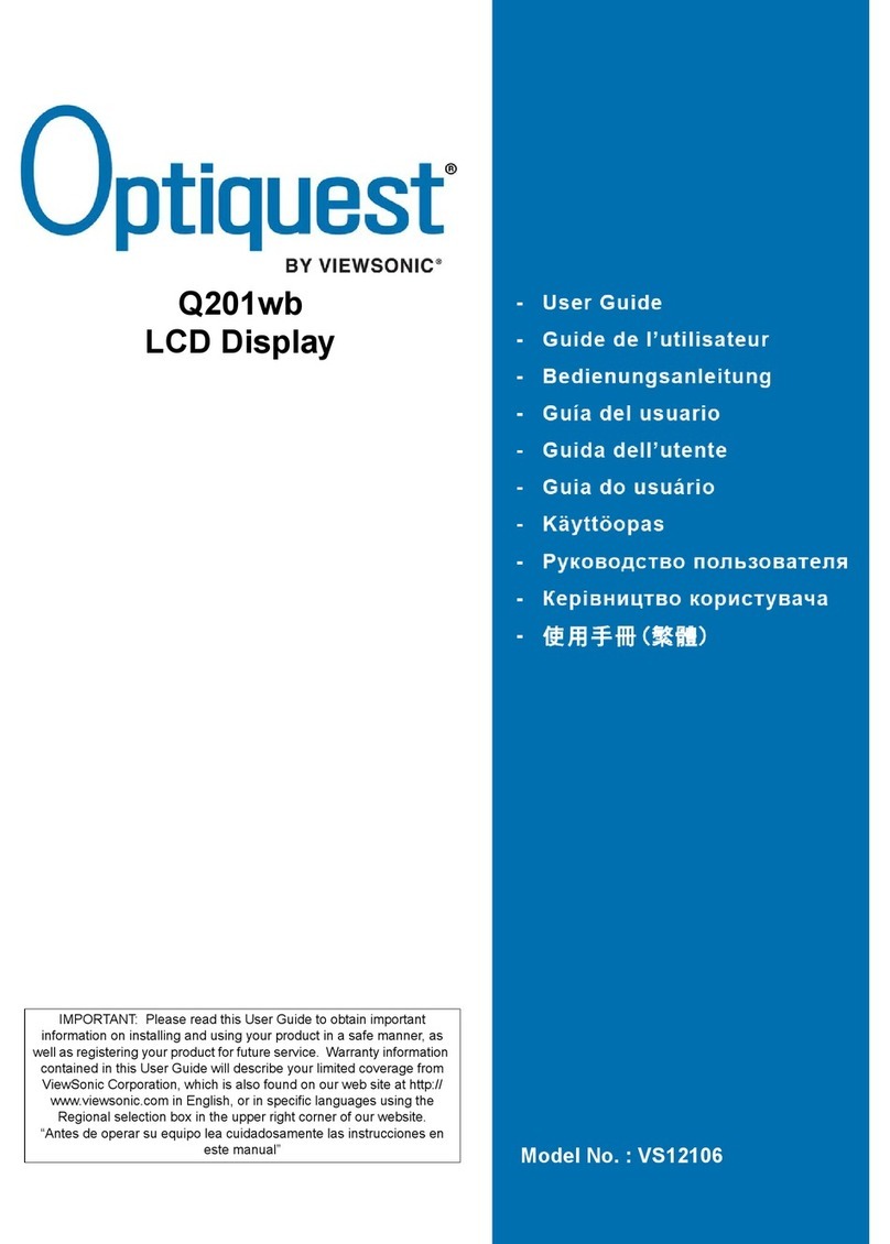 ViewSonic Q201WB - Optiquest - 20" LCD Monitor User manual