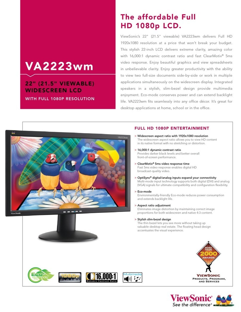 ViewSonic VA2223WM - 21.5" LCD Monitor User manual