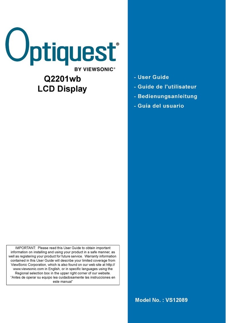 ViewSonic Q2201wb - Optiquest - 21.6" LCD Monitor User manual ViewSonic Q2201wb - Optiquest - 21.6" LCD Monitor User manual