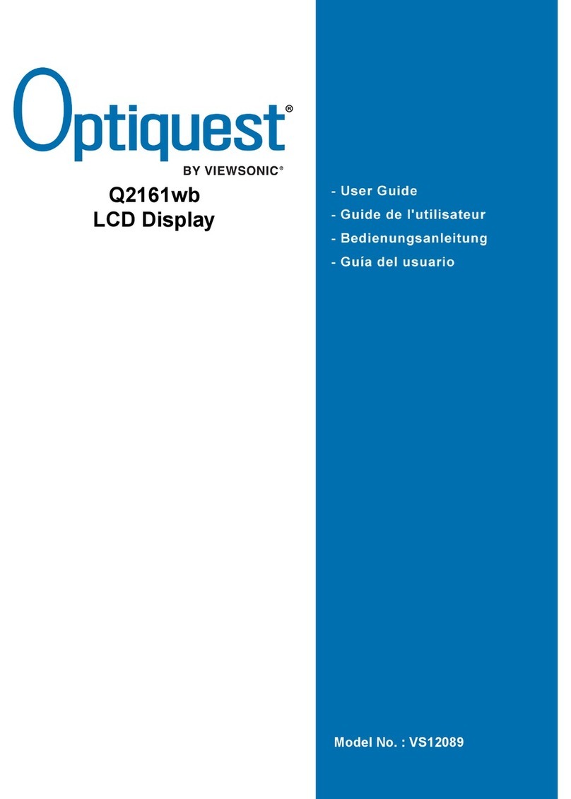 Optiquest Q2161WB - Optiquest - 21.6" LCD Monitor Guide de l'utilisateur