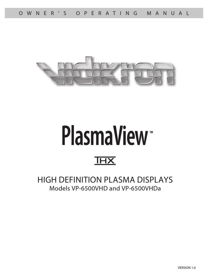 Vidikron PlasmaView VP-6500VHD Operation manual Vidikron PlasmaView VP-6500VHD Operation manual