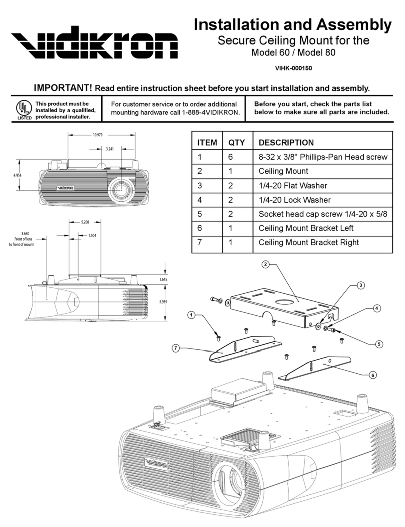 Vidikron Model60-80 Installation and assembly