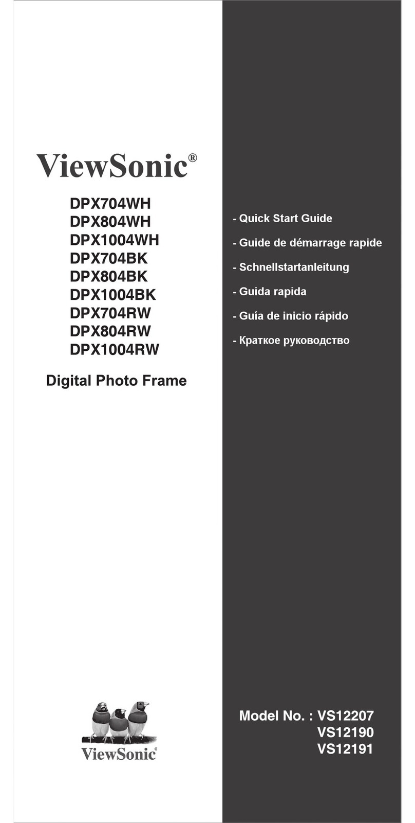 ViewSonic VS12190 quick start guide