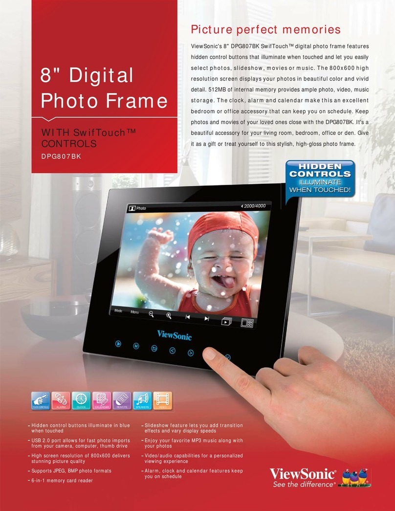 ViewSonic DPG807BK - Digital Photo Frame Specifications
