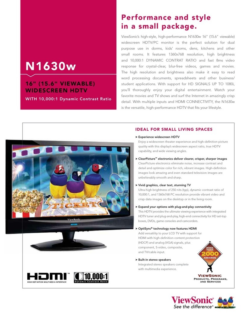 ViewSonic N1630W - 16" LCD TV User manual