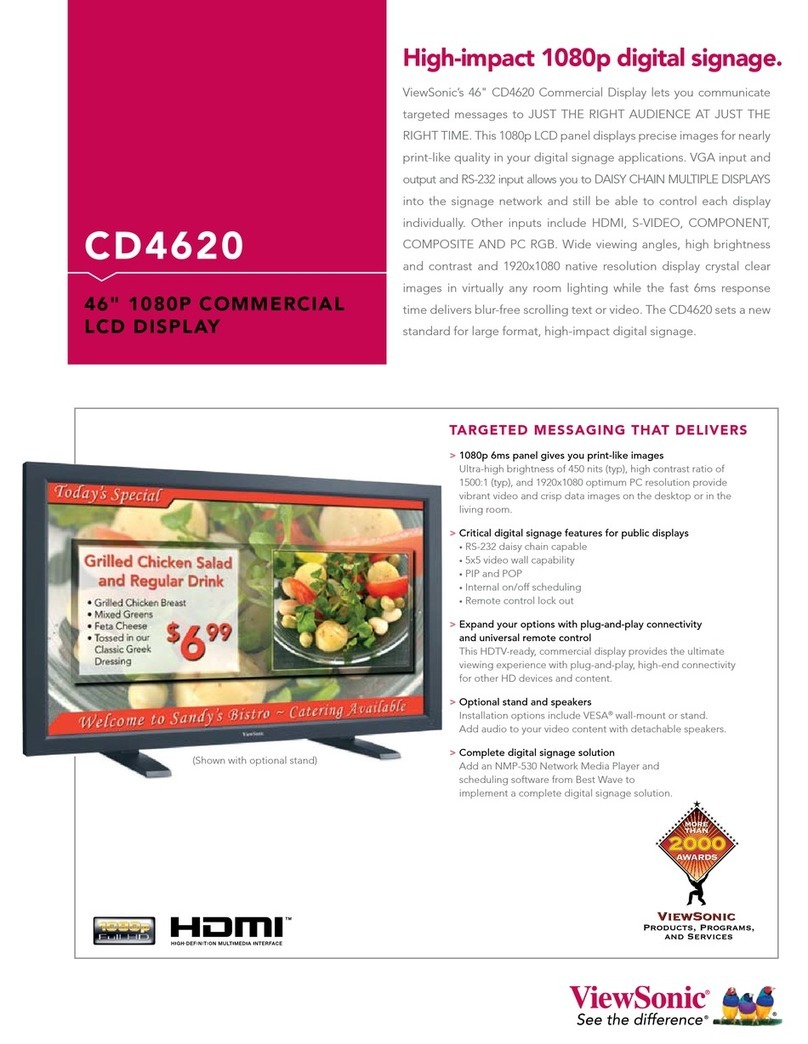 ViewSonic CD4620 - 46" LCD Flat Panel Display User manual
