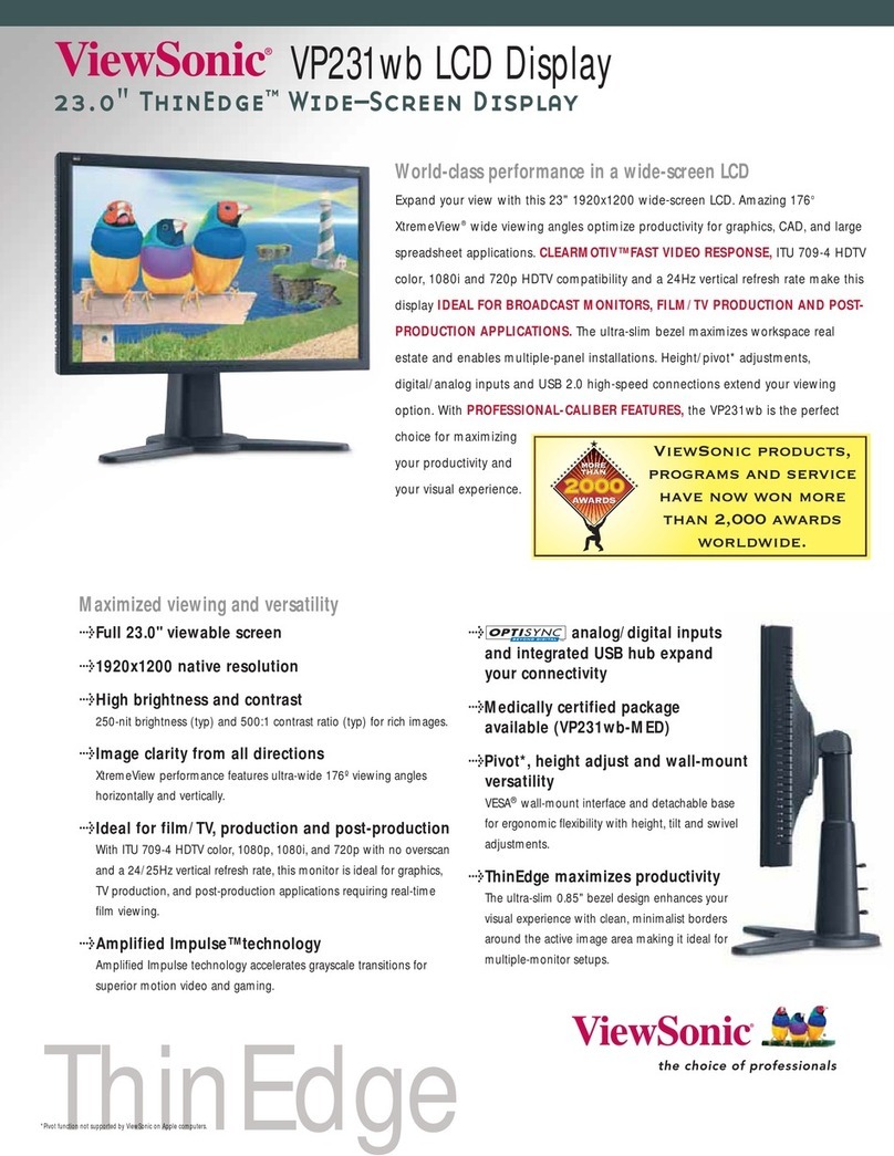 ViewSonic VP231WB - 23" LCD Monitor User manual
