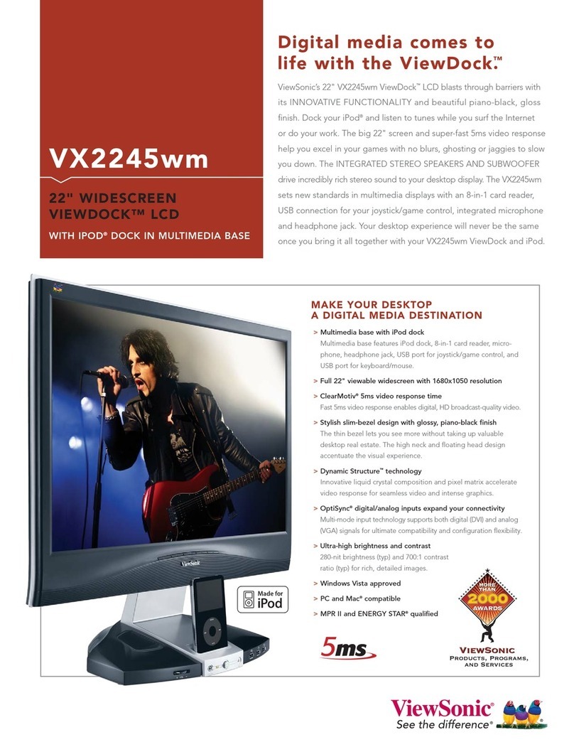 ViewSonic VX2245wm - 22" Widescreen LCD Monitor User manual