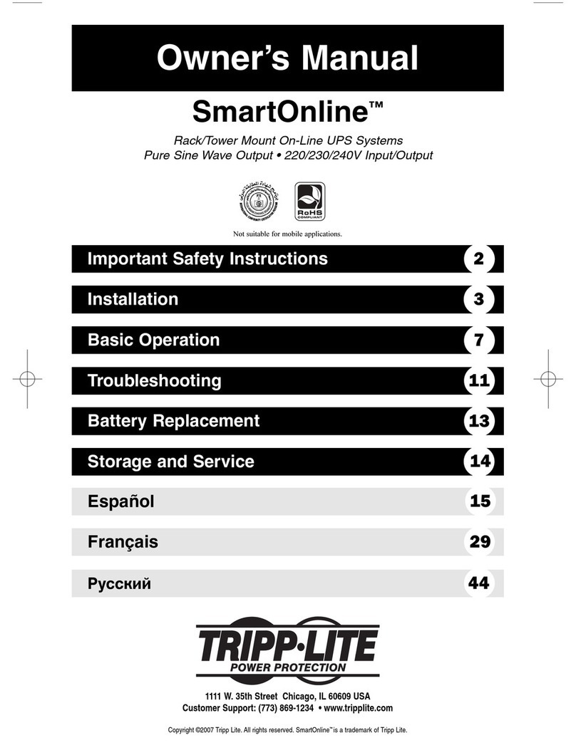 Tripp Lite SmartOnline 220/230/240V Input/Output owner's manual
