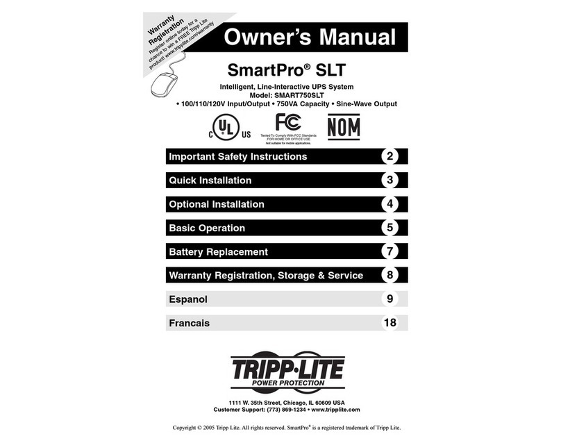 Tripp Lite SMART750SLT owner's manual
