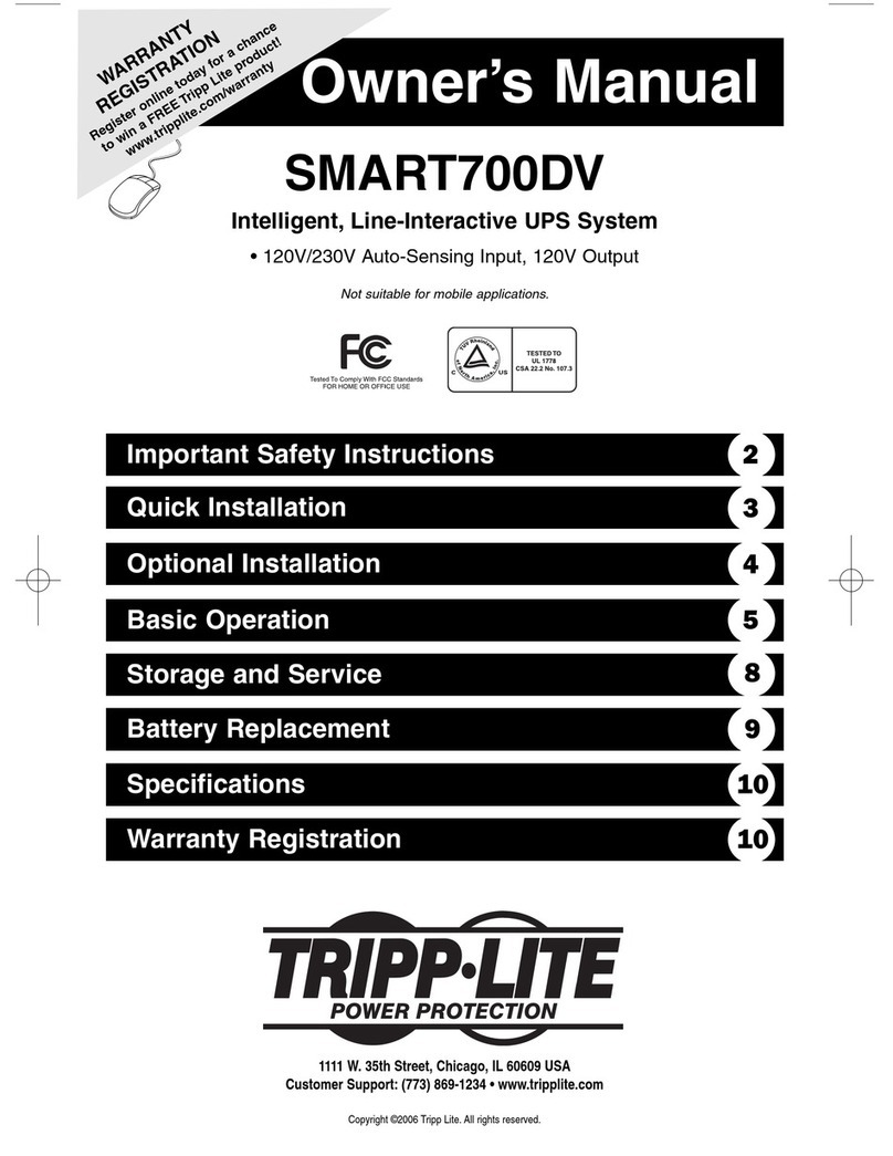 Tripp Lite SMART700DV owner's manual