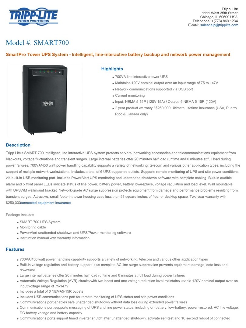Tripp Lite SmartPro SMART700 User manual