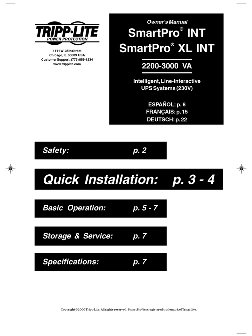 Tripp Lite SmartPro XL INT 2200 owner's manual
