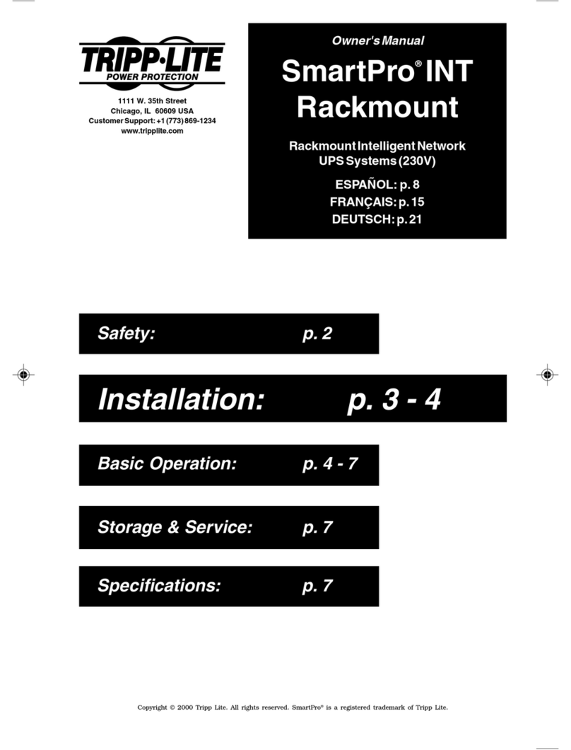 Tripp Lite SmartPro INT Rackmount Intelligent Network UPS... User manual
