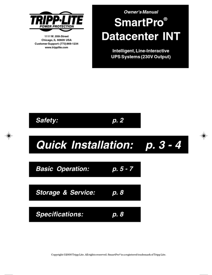 Tripp Lite SmartPro Datacenter INT User manual