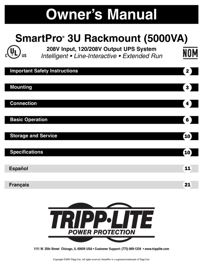Tripp Lite SmartPro 3U User manual
