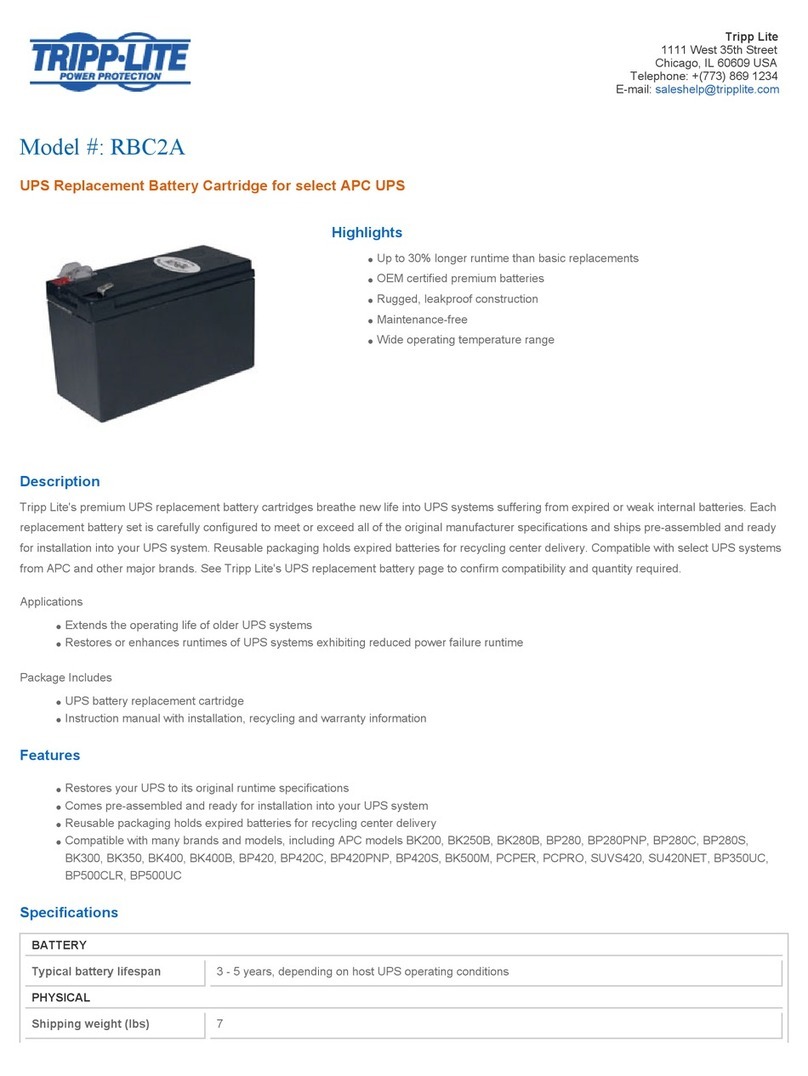 Tripp Lite RBC2A User manual