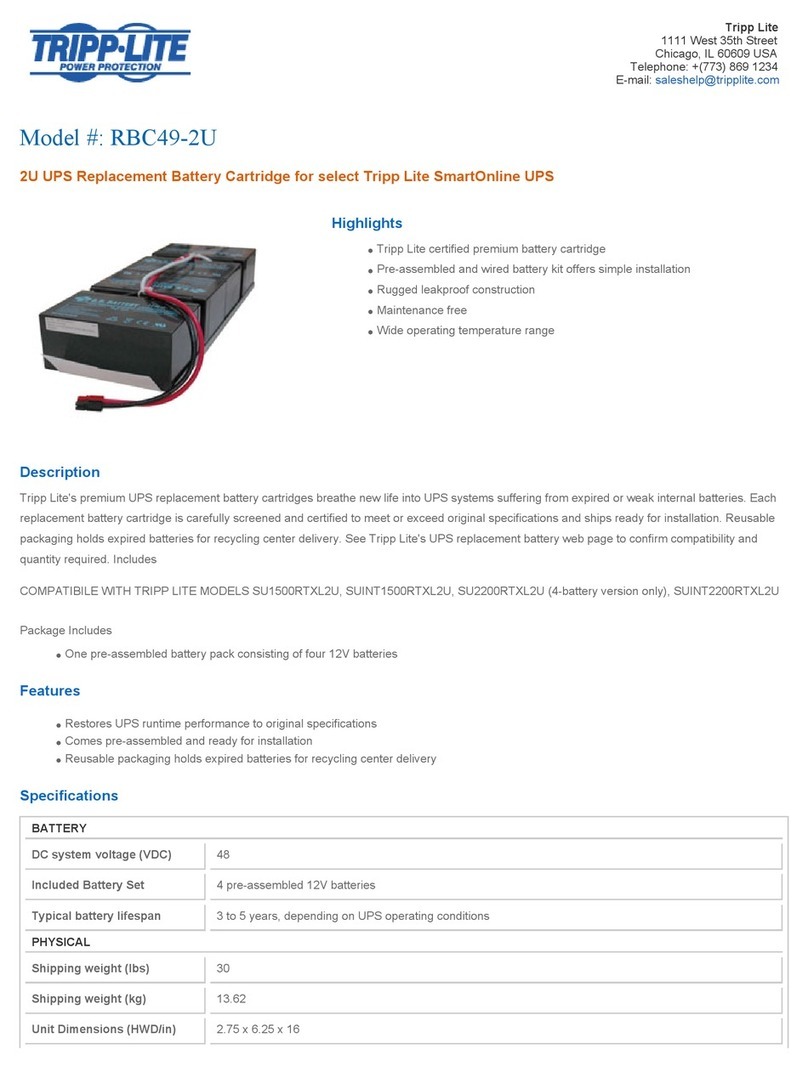 Tripp Lite RBC49-2U User manual